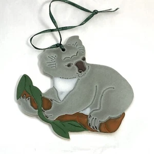 Vintage Tewksbury Handcrafted Porcelain Christmas Ornament Koala Bear Bamboo - Picture 1 of 5