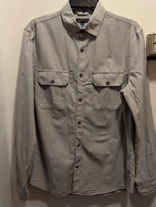Express Men's Small Gray Striped Long Sleeve Button Up Pocket Shirt New - Picture 1 of 8