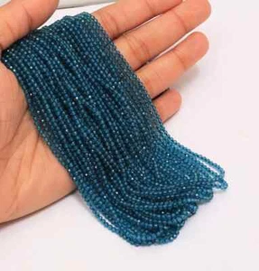 AAA London Blue Topaz Rondelle Micro Diamond Faceted 2-3 mm beads, AAA Quality - Picture 1 of 8
