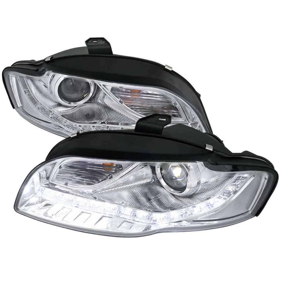 Fits 06-08 AUDI A4 R8 Style LED Projector Headlight With Clear Lens Foto 1 de 1