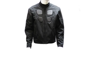 Motorcycle Jacket Lightweight Reflective Stripe, Black - S,M,L,XL,2XL,3XL,4XL - Picture 1 of 9