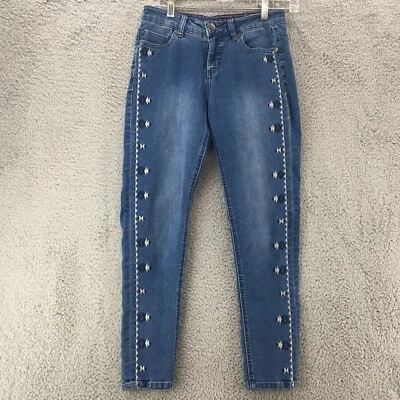 Liverpool Penny Ankle Skinny Jeans Womens 2/26 Blue Medium Wash Embroidered - Image 1 of 4