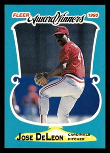 1990 tarjeta de béisbol de los Cardenales de San Luis José DeLeon #11 ganadores del premio Fleer - Imagen 1 de 2