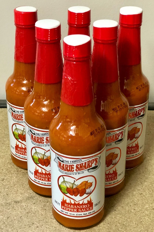 Marie Sharp's Hot Habanero 热酱 (10 盎司)- 6 包瓶 — 第 1/1 张图片
