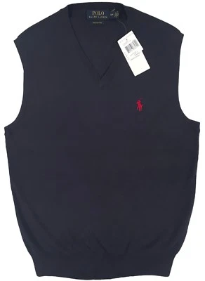 NEW Polo Ralph Lauren Sweater Vest!   Navy or Gray  Slimmer Fit  Pima Cotton - Image 1 of 2