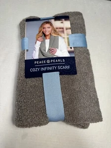 sciarpa donna peace & pearls accogliente infinity grigia taglia unica - Foto 1 di 4
