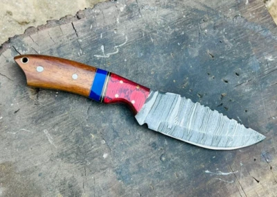 Damast Jagdmesser Skinner-Messer Handgearbeitet Camping Hobby Sammelbar Outdoor - Bild 1 von 4