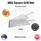 Korean Foldable Stainless Steel BBQ Mesh Net Grill Basket Food Holder Fish Meat