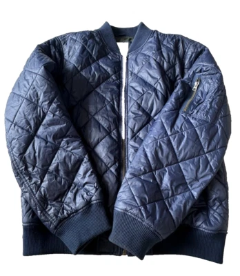 GAP Navy Blue Nylon Quilted Mens Bomber  VINTAGE Jacket Medium - Image 1 of 4