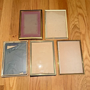 Konvolut 5 Vintage (& nicht so Vintage) Bilderrahmen Messing Metall MCM Foto 7x5 - Bild 1 von 6
