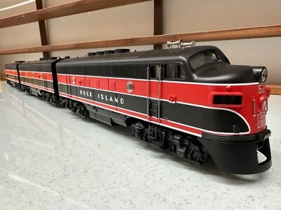 MTH 2 Rail O Scale F3 Rock Island AA Units powered & F3 B Unit Diesel Unpowered - Image 1 of 4