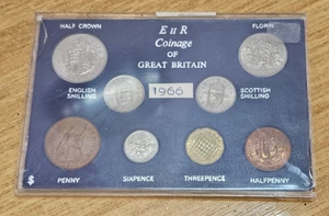 1966 Coinage of Great Britain Elizabeth II Pre-Decimal Coin Set - Picture 1 of 2