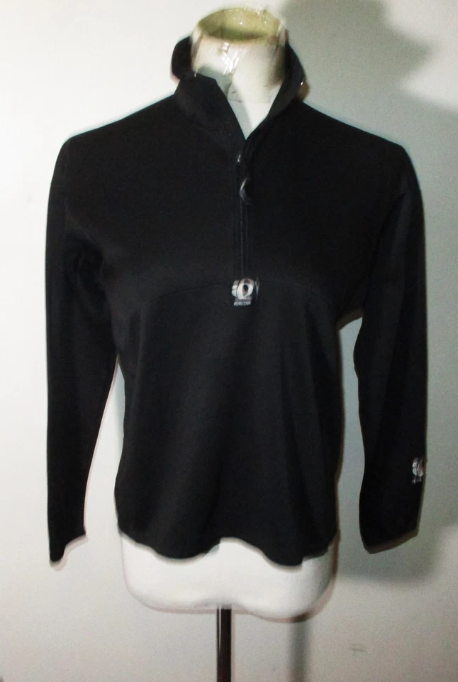Camiseta feminina de ciclismo PEARL IZUMI preta manga longa 1/2 zíper tamanho P - Imagem 1 de 4