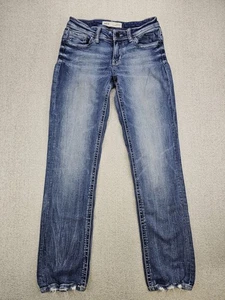 Pantalones de mezclilla rectos de tiro bajo calce ceñido BKE Stella con hebilla para mujer talla 28x32 - Imagen 1 de 7