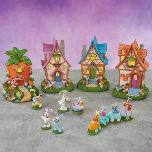 NEW Disney Spring Musical Light-up Easter Spring Village 13-piece Holiday Set - Picture 1 of 2