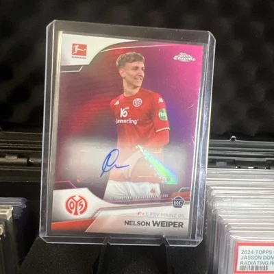 2022-23 Topps Chrome Bundesliga  Nelson Weiper Magenta Refractor /150 (AU, RC) - Image 1 of 2