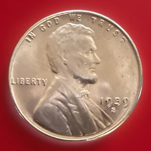 1939-S Lincoln Wheat Cent Penny GEM BU SOLD AS PICTURED *UNCIRCULATED* RED 755 - Picture 1 of 7