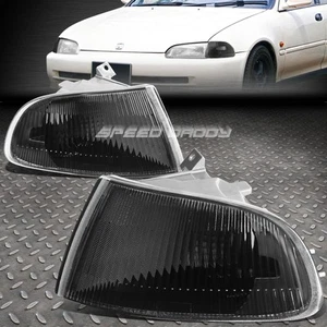 FOR 92-95 HONDA CIVIC EG8 EG9 EH9 BLACK CRYSTAL CLEAR CORNER REFLECTOR LIGHTS - Picture 1 of 5