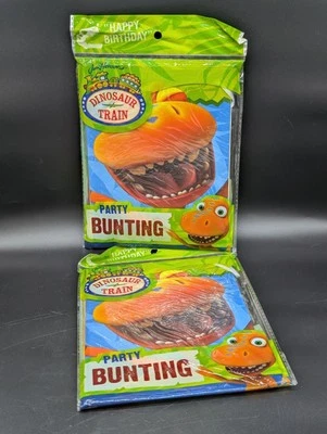 Lot Of 2 Sealed Jim Henson Dinosaur Train Happy Birthday Party Bunting  - Image 1 of 3