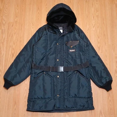 Chaqueta parka RefrigiWear Iron-Tuff Ice para hombre grande negra con capucha ropa de trabajo Foto 1 de 4