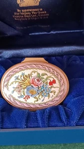 Halcyon Days Enamel Box  - Oval Boxed - Picture 1 of 6