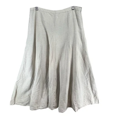 Falda de lino INC International Concepts 4 beige línea A acampanada midi cabaña costera Foto 1 de 4