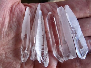 Cristal Semilla de Lemuria Grado AA Sanación Claro Punto Natural Striación Crudo X 6 - Imagen 1 de 24