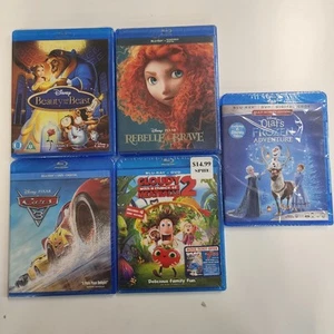 Disney Pixar Movies Lot Of 5 Blu-ray Beauty And Beast Brave Olafs Frozen Cars 3 - Picture 1 of 9