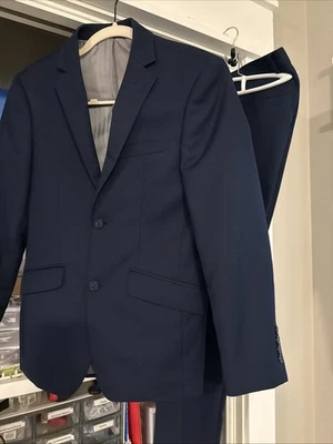 "Traje de hombre Renoir azul marino ajustado 30"" entrepierna" Foto 1 de 4