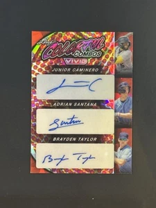2023 Leaf Vivid Junior Caminero Adrian Santana Brayden Taylor Triple Auto /8 - Bild 1 von 2