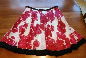 The Limited Damen rot & weiß Blumen Faltenrock mit schwarzem Rand Größe Small S - Bild 1 von 10