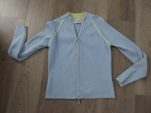 Tehama Nancy Haley Cableknit Sweater Zipper Cardigan Womens Sz M Vintage Resort - Picture 1 of 6