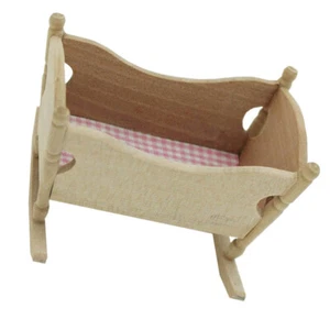 1 Pc Mini House Cradle Model Mini Wooden Cradle Furniture Miniature Kids Toy - Picture 1 of 12