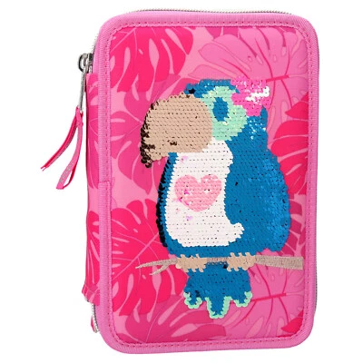 Depesche TOPModel 3-Fach Federtasche Streichpaillette TROPICAL pink - Bild 1 von 3