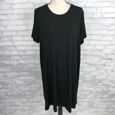 Новый J Jill Wearever платье размер XL миниатюрный твердый черный короткий рукав трикотажа - Изображение 1 из 4