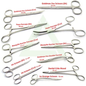 Abrazadera quirúrgica con cuello para fórceps de bloqueo de hemostato micro mosquito guisante arteria CE - Imagen 1 de 12