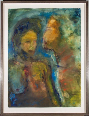 Framed Contemporary Gouache - Nude Figures - Image 1 of 4