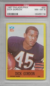 Philadelphia Football RC Dick Gordon 1967 #30 PSA 8 casi nuevo-como nuevo Chicago Bears - Imagen 1 de 2