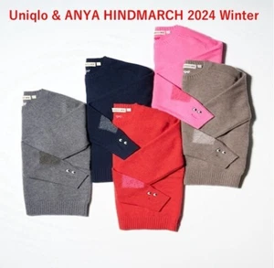 Suéter Uniqlo & ANYA HINDMARCH 2024 Invierno Cachemira Cuello Redondo 5 Colores 473452 - Imagen 1 de 24