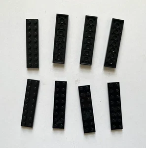 LEGO 2x8 BLACK PLATE (8 pieces) #3034 Dots Building Blocks Parts - Picture 1 of 2