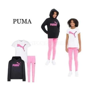 NEW! GIRLS PUMA 3 PIECE FLEECE HOODIE SET! HOODIE,TEE & LEGGING PANT! VARIETY! - Picture 1 of 3