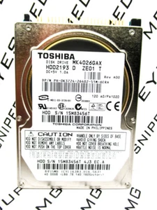 Toshiba 40GB MK4026GAX IDE (HDD2193 D ZE01 T) Laptop HardDrive WIPED & TESTED! - Picture 1 of 4