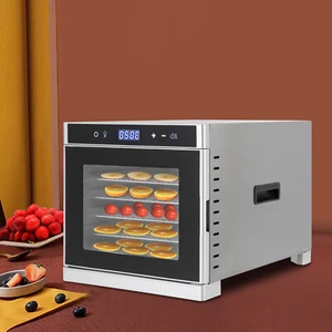 Commercial Food Dehydrator 6-Tray Stainless Steel Fruit Meat Jerky Dryer US - Picture 1 of 14