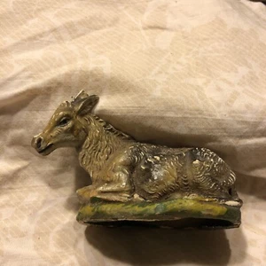 Antique Italian Ceramic Nativity Figures Donkey Mary King Christmas Sandcastle - Picture 1 of 10