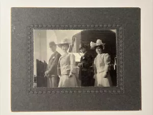 2 coppie che vanno a nozze documento d'identità 1900 antica foto cartolina armadio CANFIELD COYLE - Foto 1 di 12