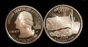 2008 S Silver Arizona Quarter in Proof - .79 Ship - Picture 1 of 1
