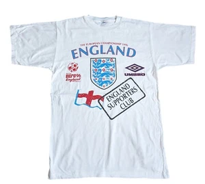 Umbro England Supporters Club Euro 1996 European Championship T-Shirt White L - Picture 1 of 10