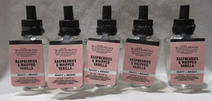 White Barn Bath & Body Works Wallflower Bulb Lot 5 RASPBERRIES & WHIPPED VANILLA - Picture 1 of 4