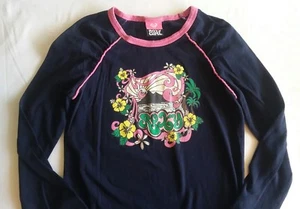 Roxy Girl Navy Blue Long Sleeve Girl's Shirt Sz L - Picture 1 of 3