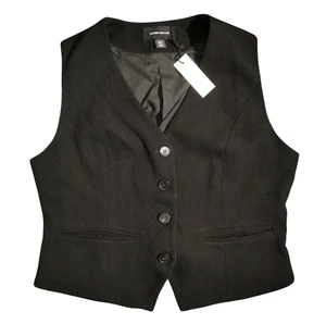 Karen Millen Weste Damen 14 schwarz tailliert maßgeschneidert gefüttert Smart klassisch Y2K - Bild 1 von 18